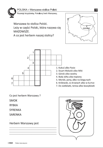 Polska moja ojczyzna - ćwiczenia z geografii, historii i kultury
