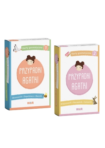 Przejdź do produktu [PAKIET] Przypadki Agatki. Karty gramatyczne. Część 1 i 2